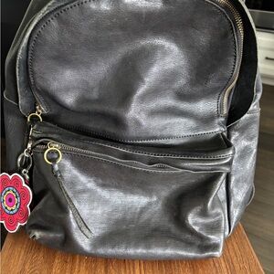 MADEWELL Black Backpack with Gold Hardware